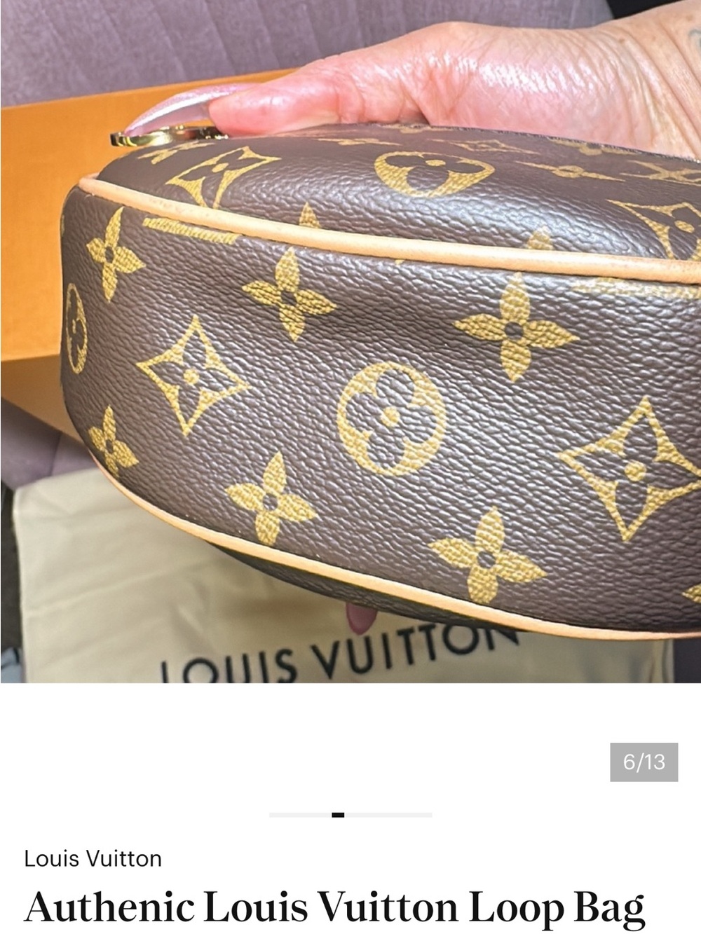 Authenic Louis Vuitton Monogram Loop Pm Shoulder Bag with Gold Chain - Picture 11 of 13